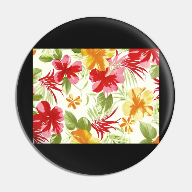 Tropical Hibiscus Floral Fiesta Pin by Blue Planet Boutique