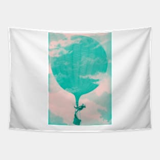 War Balloon In Mint And Pink Tapestry