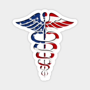 American Caduceus Magnet