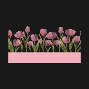 Spring Tulips | Black T-Shirt