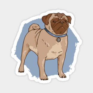 Cute Pug Dog Illustration Magnet