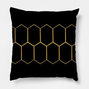 Honey comb hexagon gold Pillow