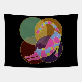 Cat with Circles Tapestry