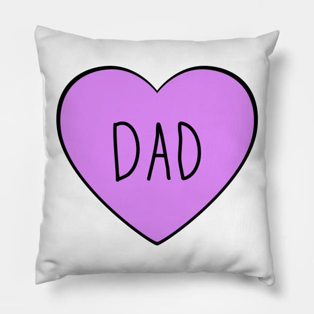 I Love Dad. Simple Dad Heart Design for Fathers Day. Pillow by That Cheeky Tee