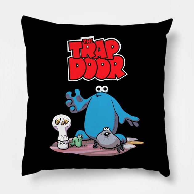 Trap Door Cartoon Pillow by Pickledjo