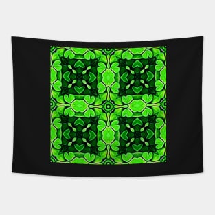 Pretty Green Leaves Lucky Clover Greenery Pattern 4 Tapestry