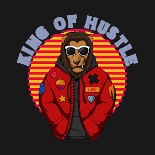 King Of Hustle | Vintage Sunset with Urban Dressed Lion T-Shirt