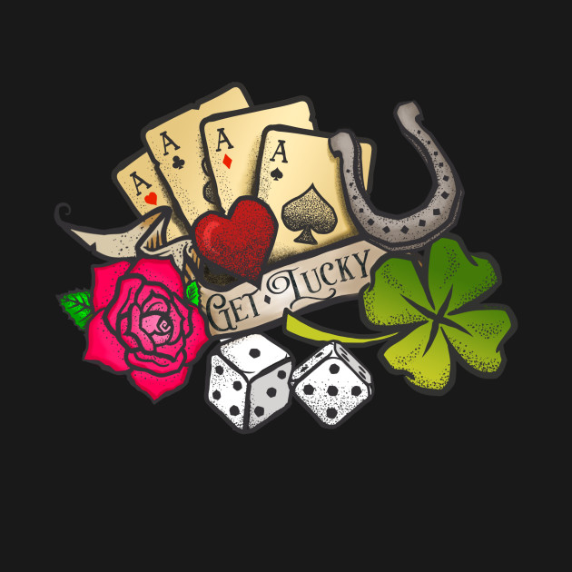 Disover Get Lucky Traditional Tattoo - Lucky - T-Shirt