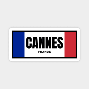 Cannes City in French Flag Magnet