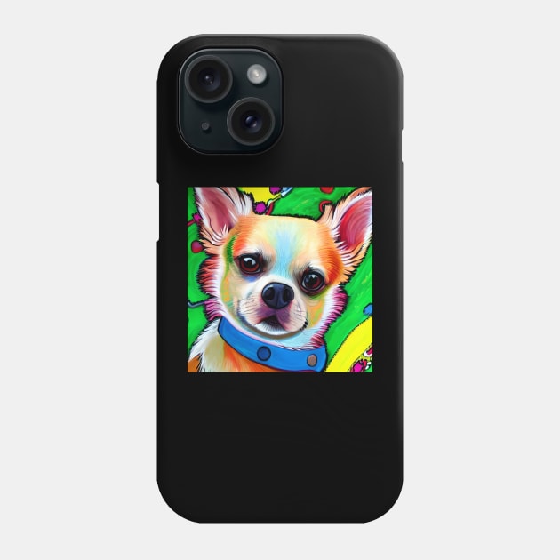 Chihuahua Dog Rainbow Painting Phone Case by KayBee Gift Shop