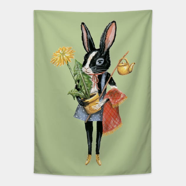 Milly the black and white rabbit Tapestry by KayleighRadcliffe