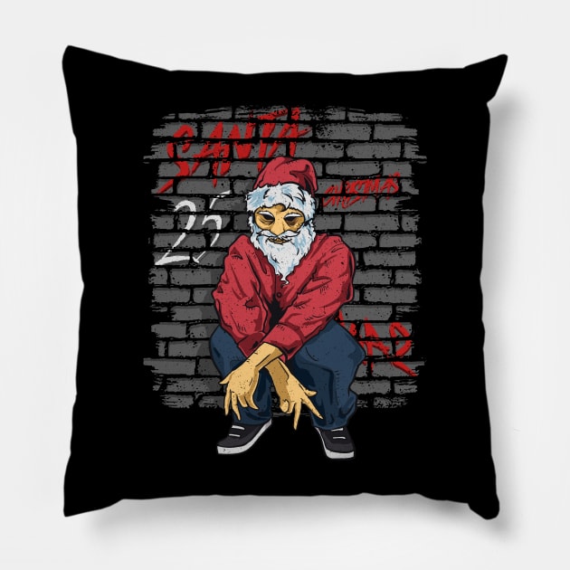 Merry Gangster Santa Pillow by AngelFlame