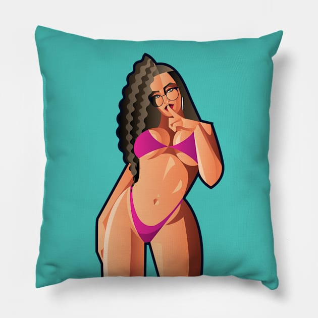 Bikini Girl Pillow by Sauher