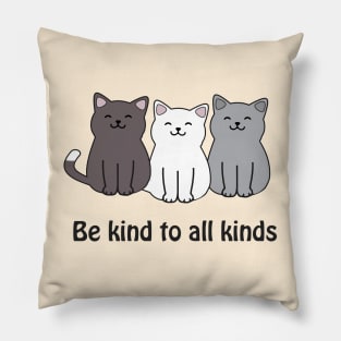 Be kind to all kinds - inclusive cats Pillow