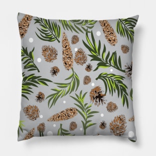 #Christmas #Pattern #Pine #Snow 11 Pillow