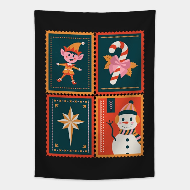 Christmas stamps 1 Tapestry by SkyisBright