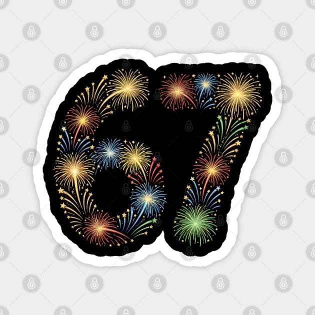 67 New Year Fireworks Celebration Magnet by Creatifly Graphic Tees