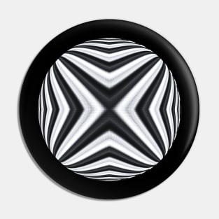 Black and white spherical geometric globe with three dimensional optic. Pin