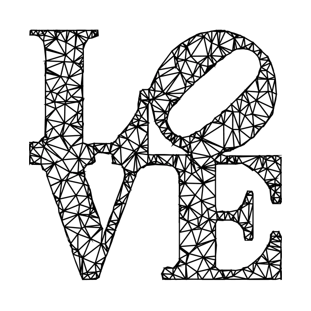 Low Poly LOVE (Robert Indiana) - black by TRIME