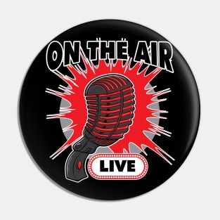 On The Air Live Vintage Microphone Pin