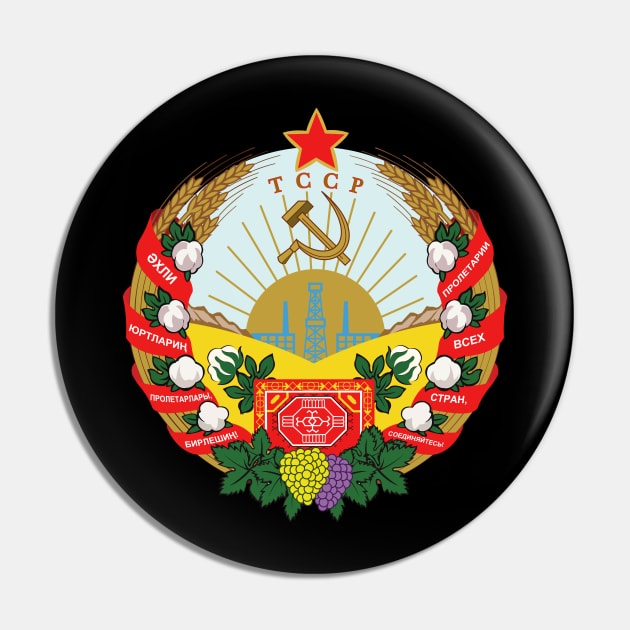 Emblem  of  the  Turkmen Soviet Socialist Republic Pin by Flags of the World