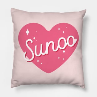 Enhypen Sunoo heart name text engene | Morcaworks Pillow