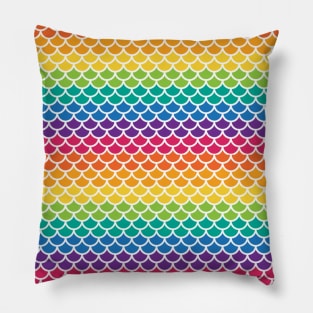 Rainbow Mermaid Scales Pillow