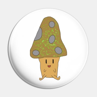 Brown Happy Mushroom Pin