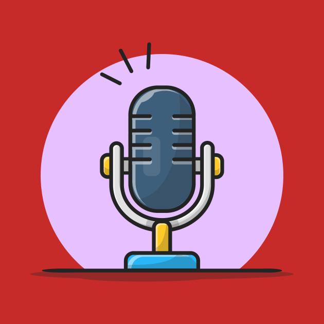 Microphone Cartoon Vector Icon Illustration by Catalyst Labs