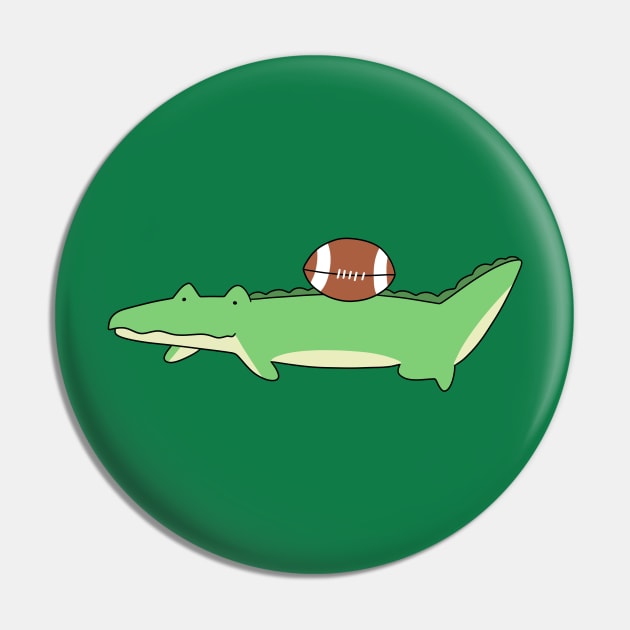 Alligator and Football Pin by saradaboru