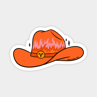 Aries Cowboy Hat Magnet