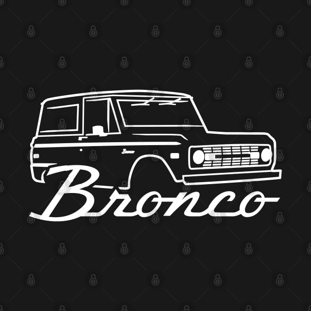 1966-1977 Ford Bronco Straight White With Logo by The OBS Apparel