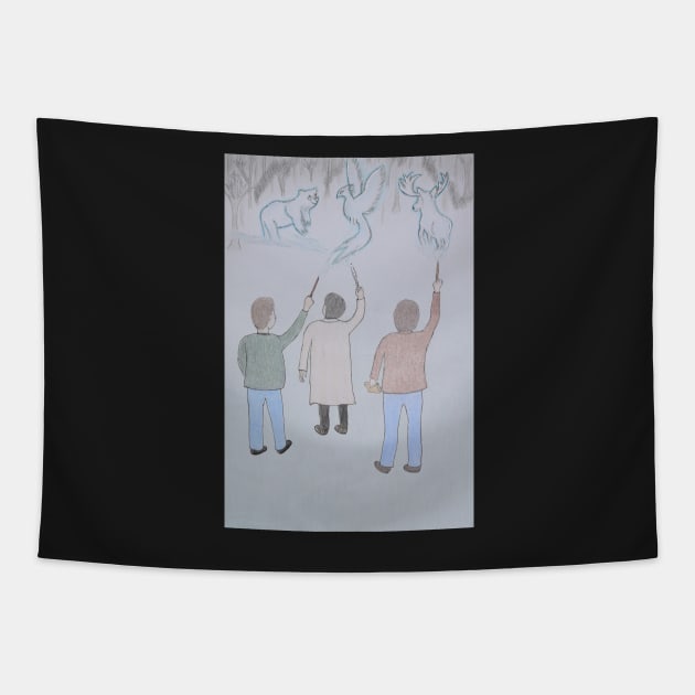 Team Free Will Patronuses Tapestry by kinetic-passion