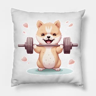 Dog Lifting Weights Pillow