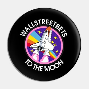 Wallstreetbets WSB To The Moon - Diamond Hands Stock Market Day Trader Pin