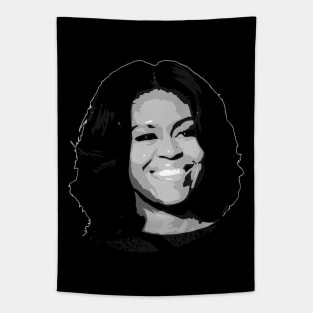 Michelle Obama Black and White Tapestry