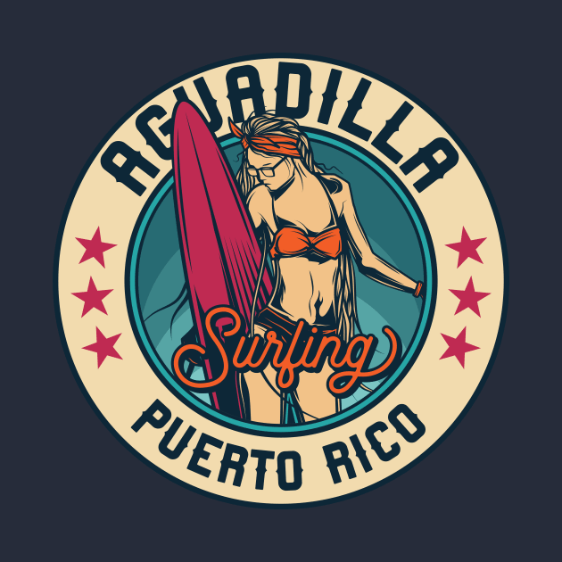 Vintage Surfing Badge for Aguadilla, Puerto Rico by SLAG_Creative