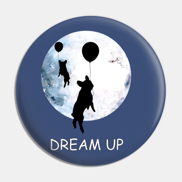 French bulldog at moon, dream up, follow your dream Pin by Collagedream