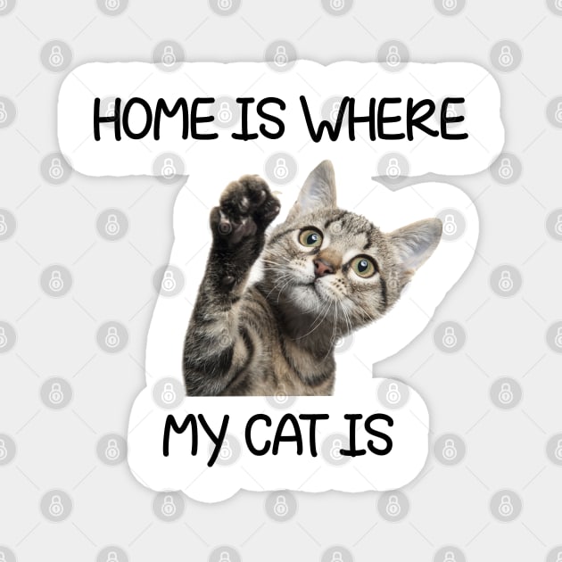 Home Is Where My Cat Is Cat Lover Magnet by Matthew Ronald Lajoie