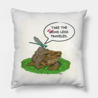 Toad Less Traveled Pillow