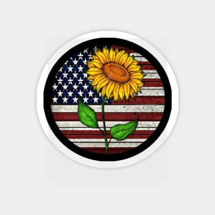 American Flag Sunflower Costume Gift Magnet