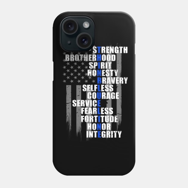 Police Holiday Gift - Thin Blue Line Flag - Law Enforcement Phone Case by bluelinemotivation