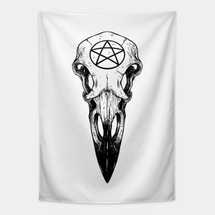 Raven skull. Pentagram Tapestry