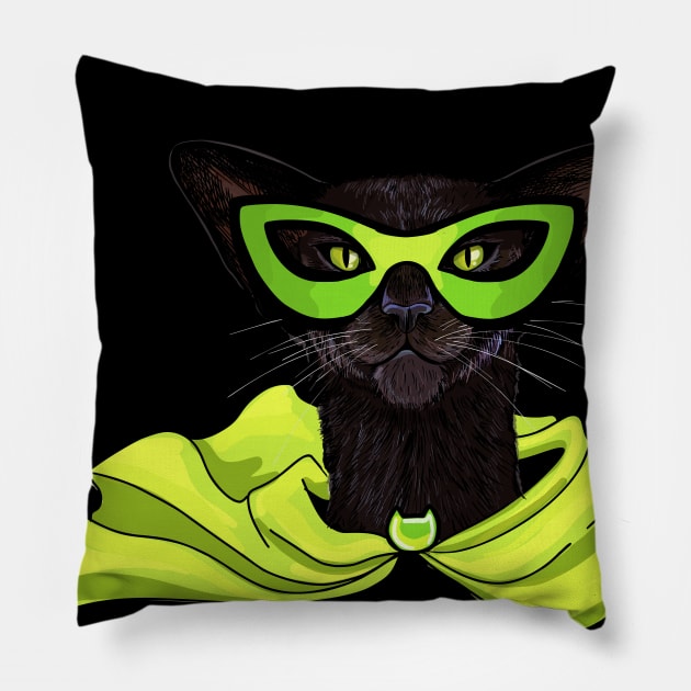 Supercat Pillow by GreenCatDesign