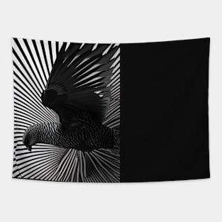 Monochrome Avian Symphony Tapestry