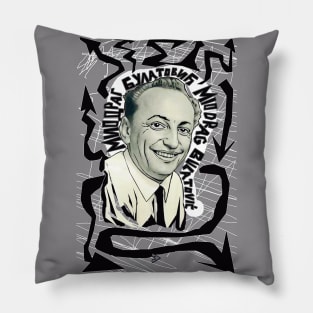 Miodrag Bulatović in Black and White Pillow