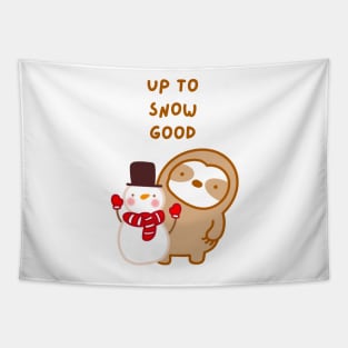 Up to Snow Good Snowman Sloth Tapestry