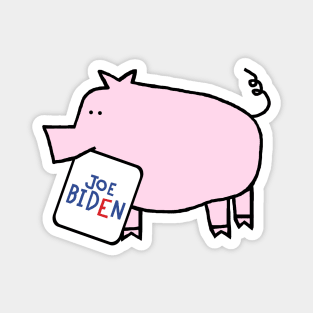 Biden Harris Supporter Cute Pig with Joe Biden Sign Magnet