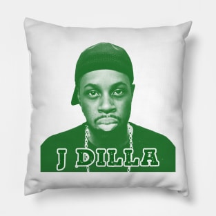 j dilla // green solid style Pillow