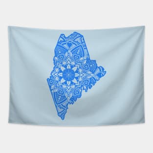 Light Blue Maine State Gift Mandala Yoga ME Art Tapestry